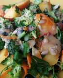 Ensalada brócoli durazno tahini🥦🍑🥗