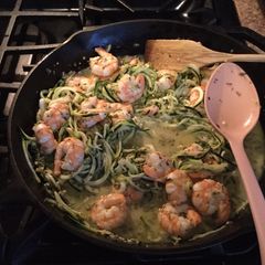 A picture of Shrimp Scampi with Zucchini Noodles.