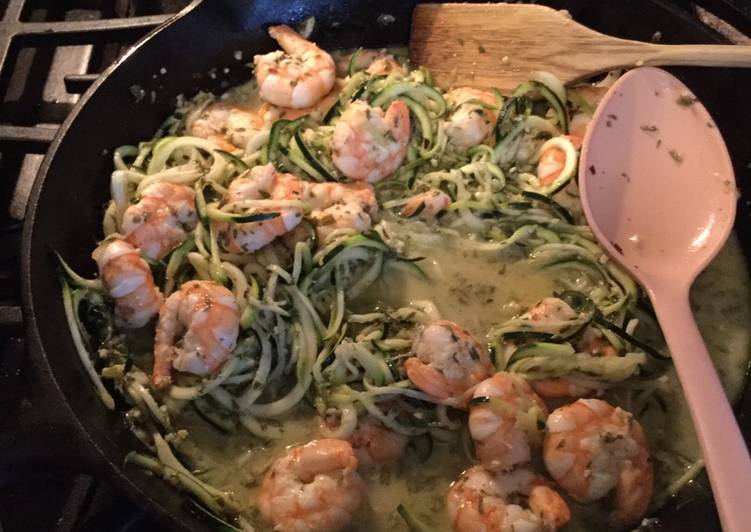 Recipe of Super Quick Homemade Shrimp Scampi with Zucchini Noodles