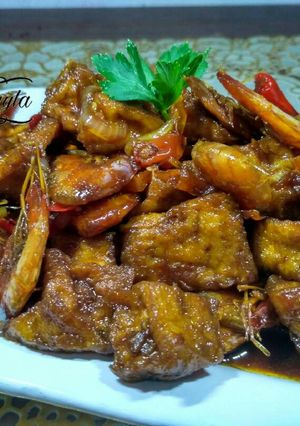 Foto resep Udang + tahu kecap