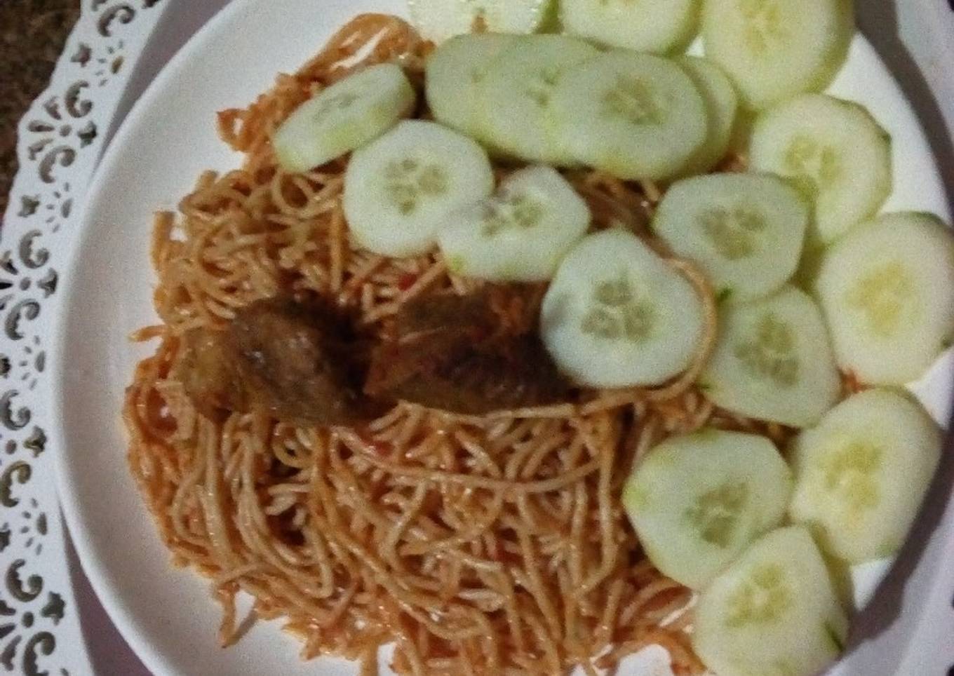 Jollof spaghetti