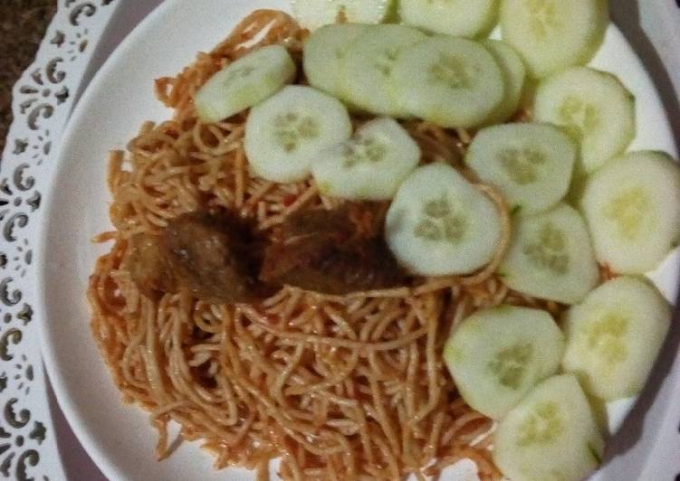 Easiest Way to Make Homemade Jollof spaghetti