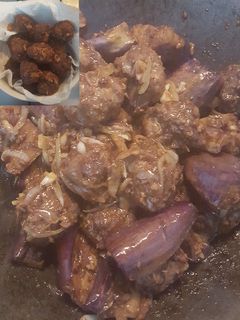 Foto resep Tumis terong & bola2 daging