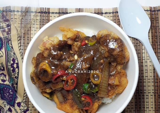 Mudah Banget Masakan Resep #72 Ayam Lada Hitam (Rice Bowl)