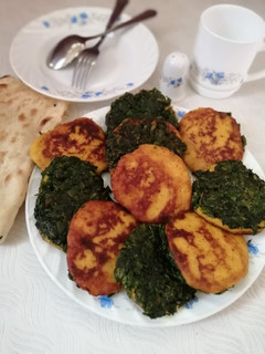 عکسی از دستور کوکو دو رویه سیب زمینی و سبزی