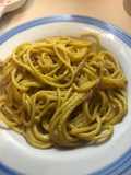 Spaghetti with Speck, Cream, and Saffron