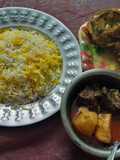 Khuska pulao and korma