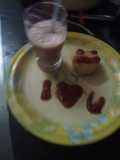Strawberry shake with vanilla ice - cream