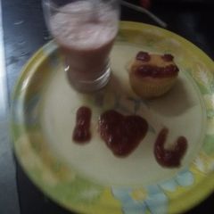 Strawberry shake with vanilla ice - cream A picture of Strawberry shake with vanilla ice - cream.