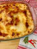 Beet Lasagna with Dairy-Free Béchamel, Swiss Chard, Ham, and Mozzarella (Lactose-Free)