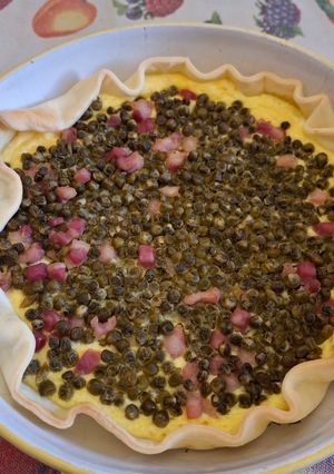 Foto di Torta salata con ricotta, piselli e pancetta #GrembiuleCookpad2026 #calendarioaprile