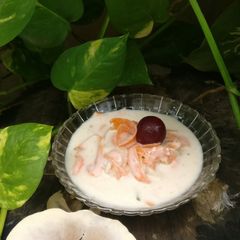 A picture of Carrot cucumber raita.