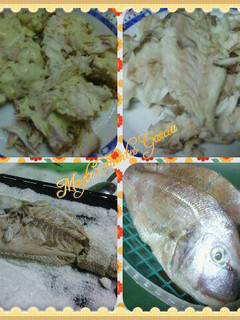 Una foto de Pargo a la sal con salsa tártara
