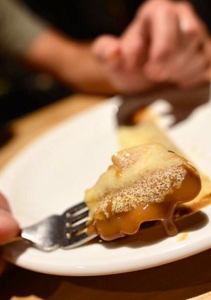 Una foto de Panqueques con Dulce de Leche