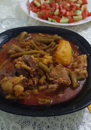 صورة لوصفة لوبيا موشتو باللحم