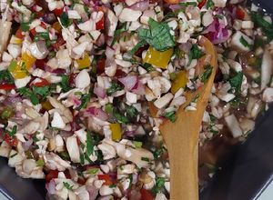 Una foto de Ceviche de Champiñones