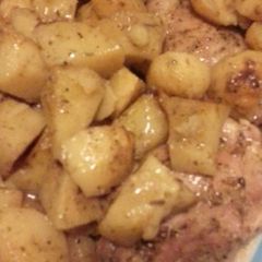 A picture of Greek Chicken and Potatoes.