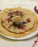 A Healthy Adai Dosai with Quinoa with red amaranth leaves