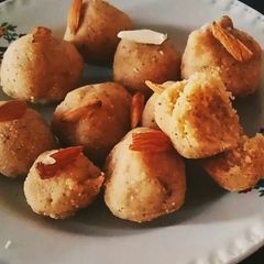 A picture of Almond Suji Ka Laddus.