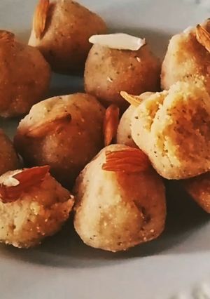 A picture of Almond Suji Ka Laddus.