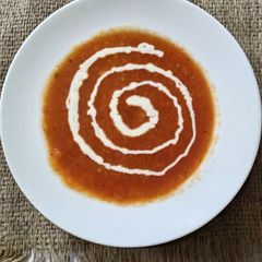A picture of Tomato carrot soup.