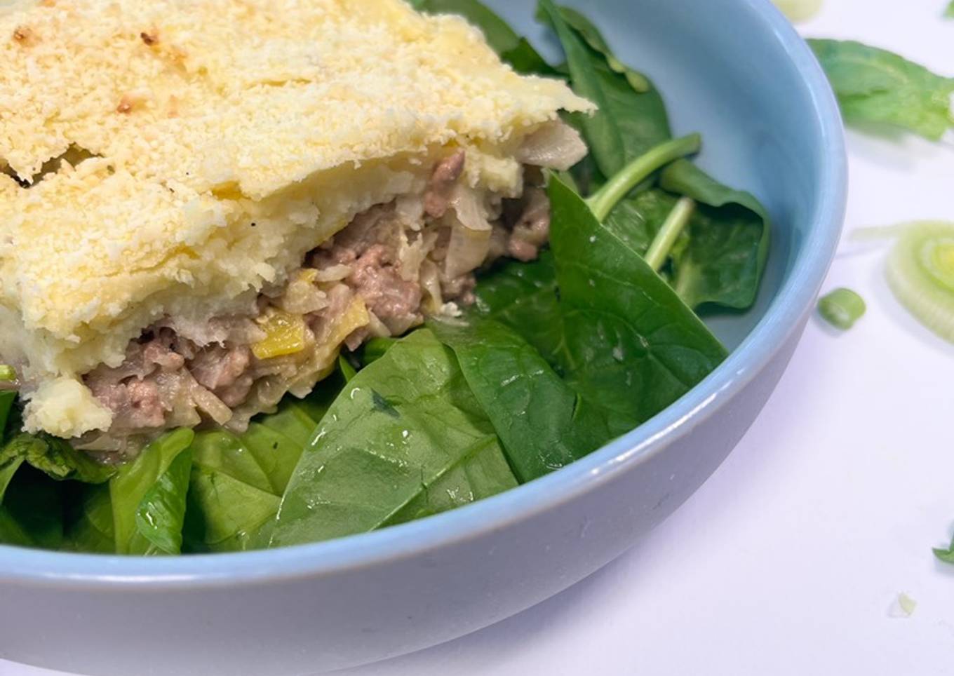 Parmentier de bœuf poireaux à la moutarde