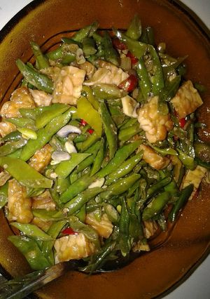 Foto resep Tumis Kacang Panjang + Tempe