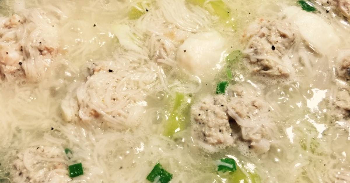 Misua Soup with Meatball Shrimp Recipe by Wendy Choa - Cookpad