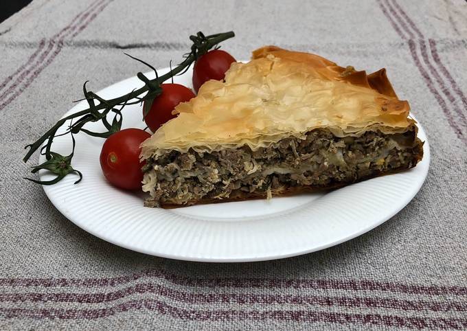 Beef & Sauerkraut Filo Pie