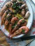 Gamberoni in guazzetto con calamaretti