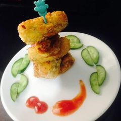 A picture of Chicken cheese kabab.