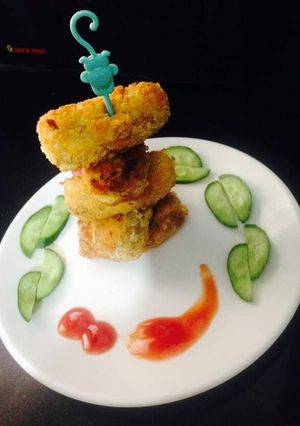 A picture of Chicken cheese kabab.