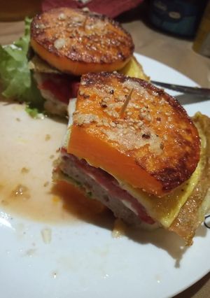 Una foto de Hamburguesa sin pan