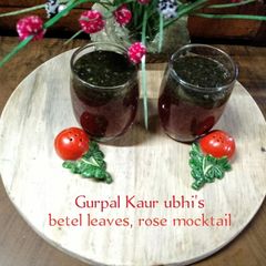 A picture of Betel leaves, rose mocktail.