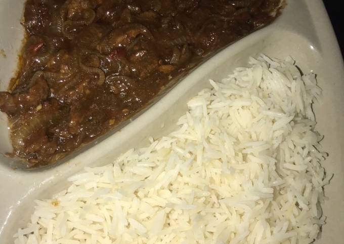 Recipe of Ultimate White Rice and Mongolian Beef