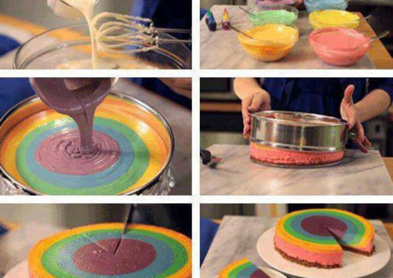 Rainbow cheese cake...