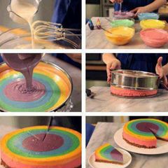 A picture of Rainbow cheese cake....