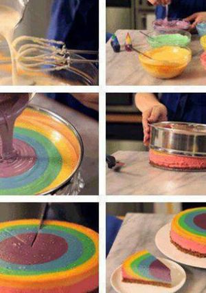 A picture of Rainbow cheese cake....