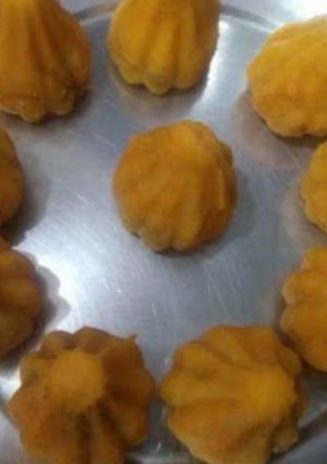 A picture of Dates and coconut modak.