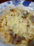 Guiso de fideos coditos con mucha calabaza.!!!