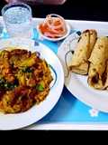 Gobhi gosht with roti n salad 🥗