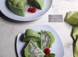 Foto resep Puding pandan kelapa muda