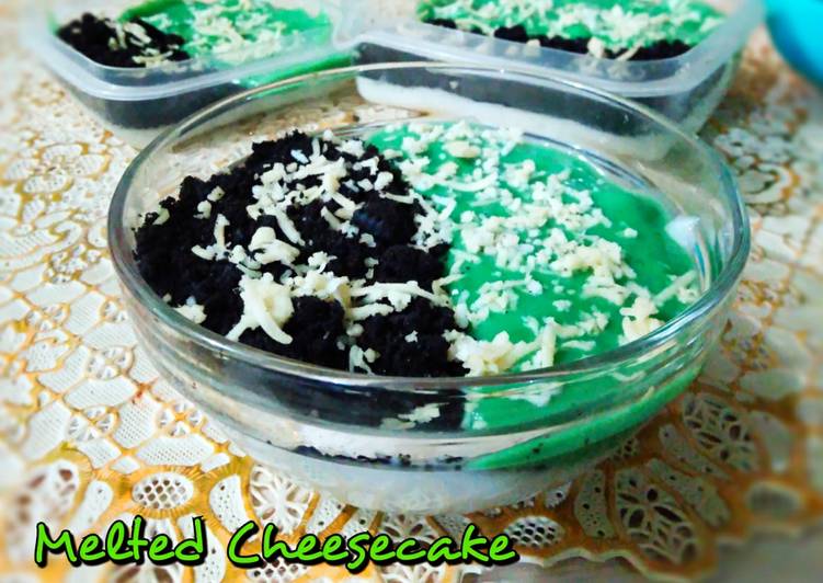 Langkah Mudah untuk Menyiapkan 77.Melted Cheesecake (Oreo Greentea) Anti Gagal