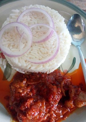 A picture of Rice and Stew.
