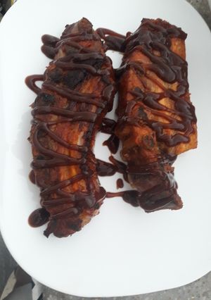 Una foto de Costillas de Cerdo asadas con salsa bbq