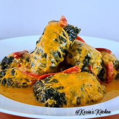 A picture of Buntil (Cassava Leaves Filled With Coconut, Tempeh & Anchovies).
