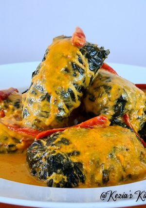 A picture of Buntil (Cassava Leaves Filled With Coconut, Tempeh & Anchovies).