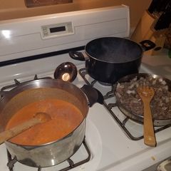 A picture of Spinach Rigatoni with Vodka Sauce.