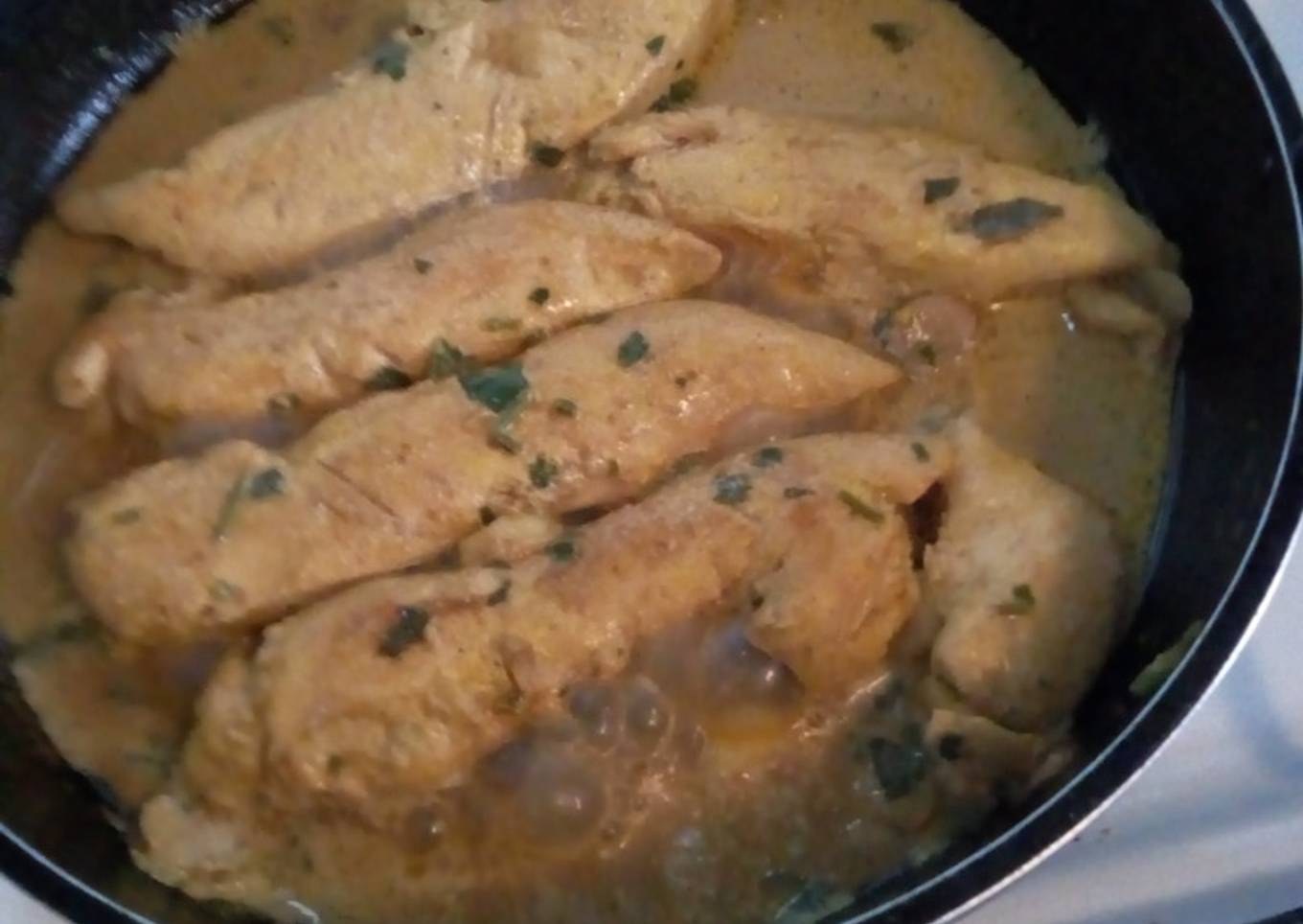 Chicken breast in coffee sauce