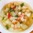 Canh su hào tôm tươi